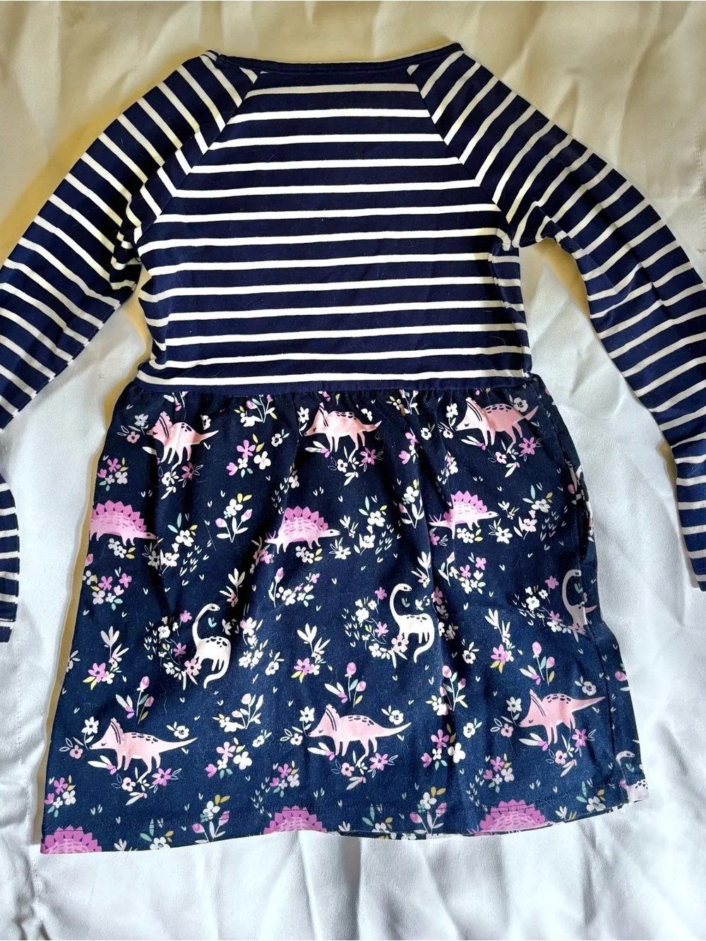 EUC Rumi & Ryder A Line Striped Dinosaur Dress Size 4/5